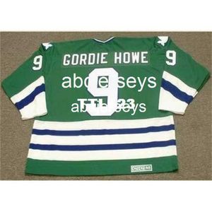 Mens # 9 GORDIE HOWE Hartford Whalers 1979 CCM Vintage Home Hockey Jersey Stitch n'importe quel numéro de nom
