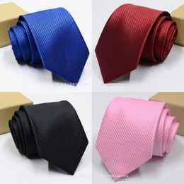 Mens Accessoires Plaid Polyester Ties voor Mannen Merk Neckwear Business Skinny Grooms stropdas Polyester 1200 Naald Jacquard Stripe Tie