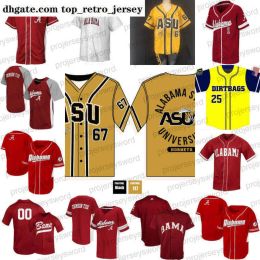 Jersey de béisbol de la Universidad Estatal de Alabama para hombre, personalizado, cualquier nombre, número, ropa universitaria cosida, grande y alto
