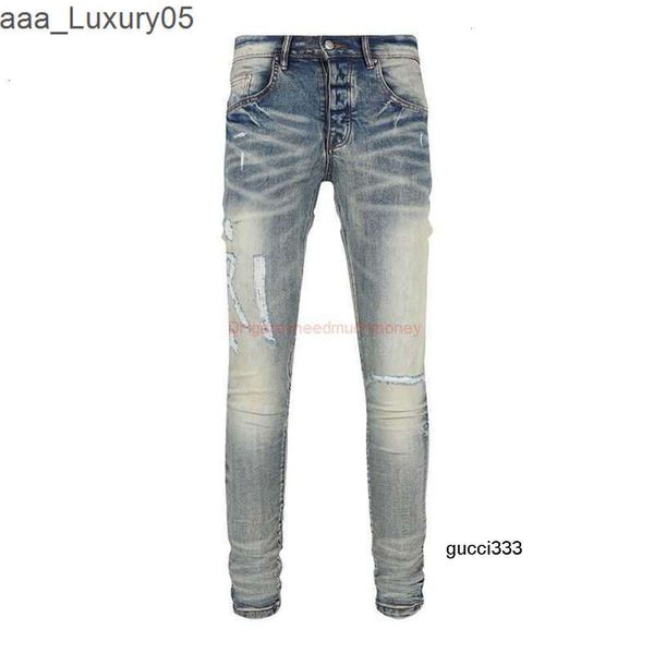 Hommes amari amirl Jeans amirlies am New amis imiri Street amiiri Designer Blue Clothing ires Fashion Jeans Denim Broken Pants ies High Made of Old Letters Trendy P NVX7