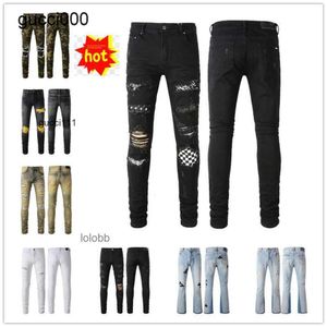 Hommes amari Jeans amirl Denim amirlies Arrivées am Designer amis imiri Nouveau amiiri COOLGUY Pantalon Luxe am Jean Biker violet imiri Pantalon Homme Trous Vêtements EI16