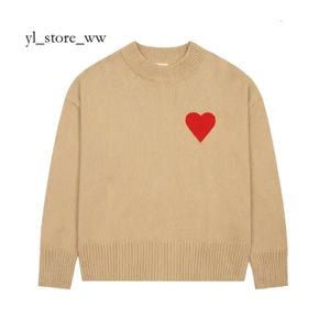 Hommes Amisweater Designer Chemises tricotées à manches longues Français High Street Amis Pull Coeur Motif Col Rond Amis Pull Tricots 1425