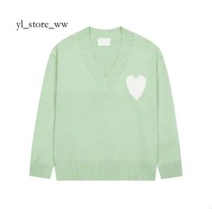 Heren Amisweater Designer Gebreide Shirts Lange Amis Sweater Mouw Franse High Street Geborduurd Een Hart Patroon Ronde Hals Amis Pull Knitwear 5991