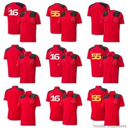 Mens et femmes 2024 F1 T-shirt T-shirt Polo Suit Four Seasons Formule One Red Racing Suit Official Custom