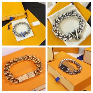 Bracelet pour hommes et femmes bracelets de créateurs chaîne cubaine lettre luxe haute qualité bijoux de mode personnalisés bracelets de mode pour hommes boîte-cadeau marque pour femmes