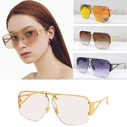 Lunettes de soleil à monture rectangulaire pour hommes et femmes, jambes triangulaires de luxe, monture en métal de haute qualité, bracelet haut de gamme, boîte BV1065S