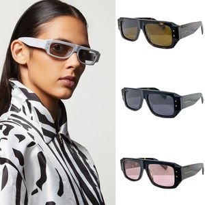 Modieuze zonnebril voor dames en heren met rechthoekig montuur, designer ronde montuur, kleurveranderende lenzen, UV400-bestendige zonnebril met doos DG4458