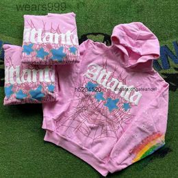 Heren en dames Hoodies Sweatshirts Zreingbroek Fashionmerk 55555 Atlanta Pink High Quality Young Thug Web Star Letter Pullover Xnbe