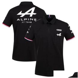 Heren en dames nieuwe T -shirts Formule 1 F1 polo kleding top motorfiets kleding Motorsport Alpine Team Aracing White Black Breathable Teamline korte mouwauto
