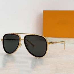 Gafas de sol de diseñador redondas con perlas para hombres y mujeres, gradiente de lujo ovalado de metal Lunettes de Soleil Z2036E con letras en las sienes, gafas casuales para vacaciones al aire libre