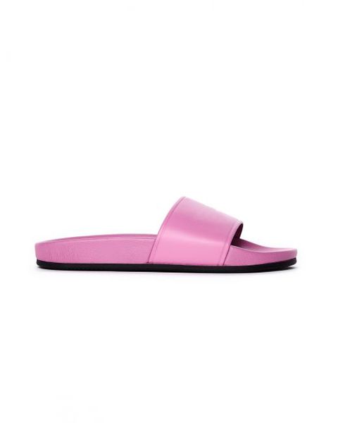 hommes et femmes Piscine rose Cuir Slides appartements pantoufles garçons filles logo piscine sans lacet sandales