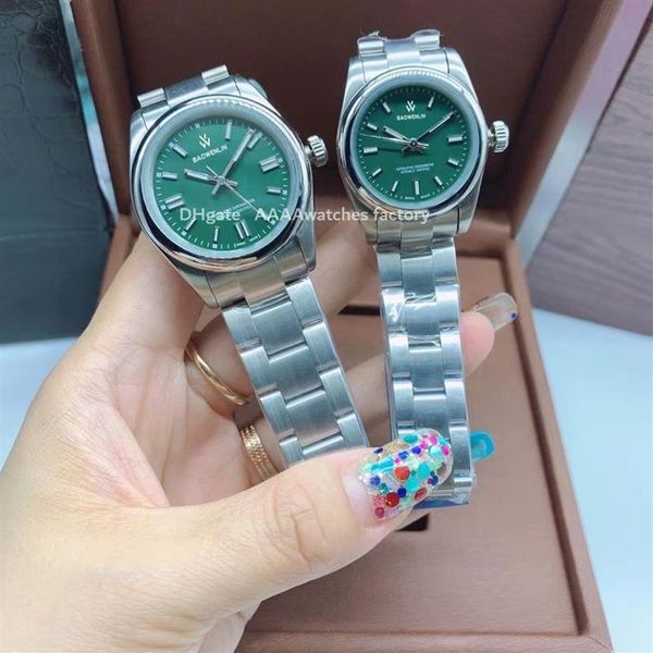 El reloj para hombres y mujeres es automático Pulsera Relojes de pulsera Mecánico 2813 Movimiento Diseño impermeable Artículo de moda Dial Rojo Green279t