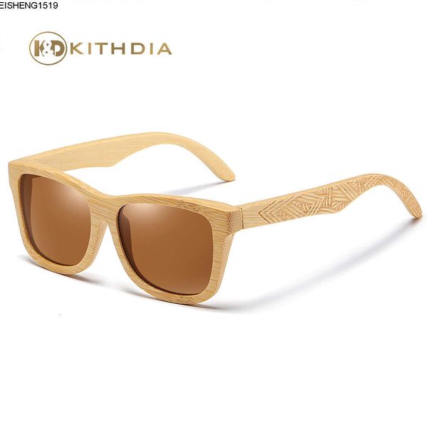 Gafas de sol de marco de madera para hombre y mujer bambú de madera polarizada