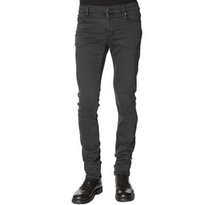 Hommes et femmes slim stretch denim jean gris foncé pantalon bon marché lundi