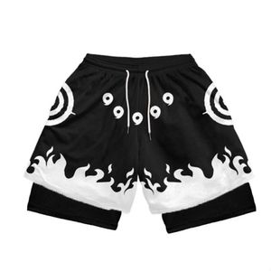 Heren Anime Performance Shorts Manga Print 2 In 1 Gym Compressie Stretchy Sports Quick Dry Fitness Workout Summer 240420