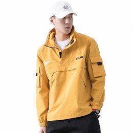 vestes mens anoraks hommes Hip-hop Outwear Autumn Windbreaker patchwork Streetwear décontracté mâle de pardessus extérieur top 4xl z3Uy #