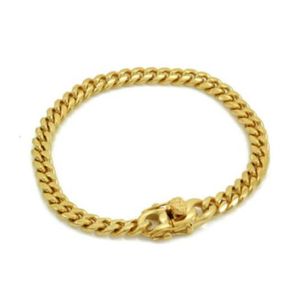 Heren Anti-Tarnish Cubaanse Miami Link 8 Bracelet 18K Goud over roestvrij staal 6mm 235c