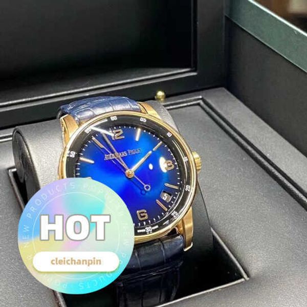 Mens AP WRIST RELAJ 15210 o NUEVO CÓDIGO 11.59 SERIE MÁS BEXITURO Dial azul de Gradiente 18K Rose Gold