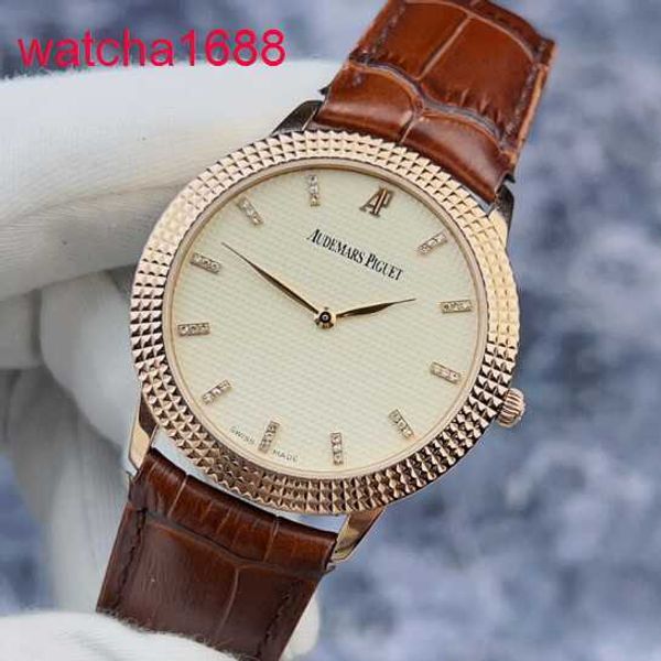 Mens AP Wrist Watch Classic Series 15163or Escala de 18K Rose Manual Manual Mechanical Business Male Watch 38 mm