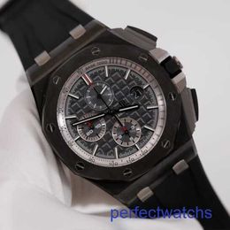 Montre-bracelet AP pour homme Epic Royal Oak Offshore 26405CE Montre pour homme en céramique noire fluorescente pointeur numérique automatique mécanique montre de renommée mondiale horloge suisse