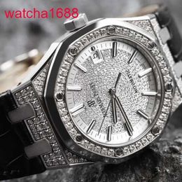 Mentille AP Wrist Watch Royal Oak 15452BC Platinum Diamond Full Sky Star Watch Automatique Taille mécanique d'environ 37 mm 18K Watch Platinum