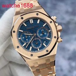 Mentille AP Wrist Watch Royal Oak Series 26715or Blue Disc Date Fonction de synchronisation Machinerie Automatique Les montres unisexes peuvent être portées par les hommes et les femmes