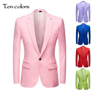 Heren Apple Green Geel Pink Blue Red Rood Mode Suit Jack Wedding Bruidegom Stage Singer Prom Slim Fit Blazers Coat 240507