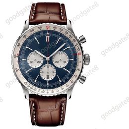 Herren-Designeruhren, 50 mm, Navitimer-Uhr, voll funktionsfähig, Damenuhr, blau, schwarz, B01, Lederarmband, Chronograph, Armbanduhren, leuchtend xb010 C23