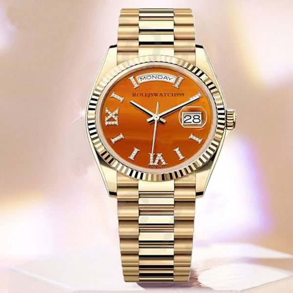 Relojes mecánicos automáticos para hombre 36 41 mm Reloj para hombre Presidente Reloj de pulsera con bisel de diamantes Relojes luminosos impermeables DayDate Montre Luxe de alta calidad