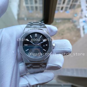 Mens Automatic Mechanical Watches U1f Factory Black Blue White Dial Classic style 41mm Stainless Steel Strap Transparent back Wristwatches Sapphire Original Box