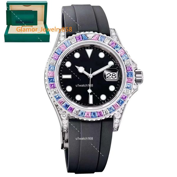 Relojes de diseñador de moissanite automático para hombres Diamantes originales de 41 mm Watch Gold Sapphire Sapphire impermeable Montre Uomo Uhren