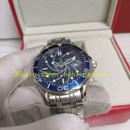 Automático para hombres con relojes de caja real Men azul Dial azul 41 mm Profesional de edición limitada 007 Casino Royale Spricel de acero inoxidable Sport Mechanical Sport Watch