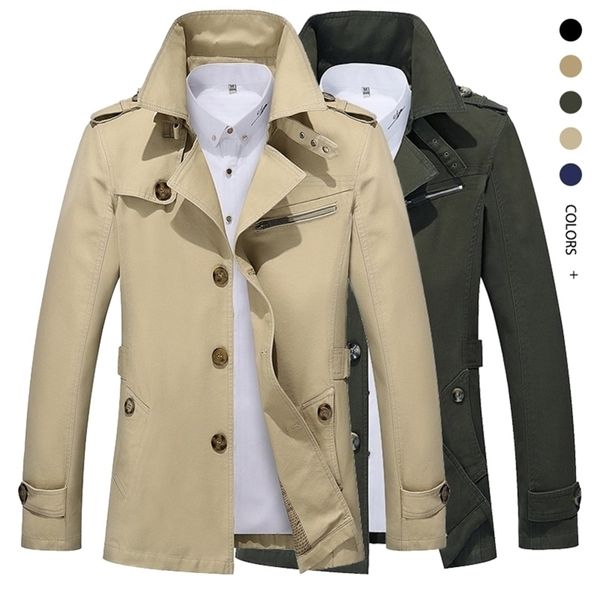 Hommes automne affaires veste décontractée mâle extérieur long revers coupe-vent léger vestes hommes Trench Coat marque vêtements 201124