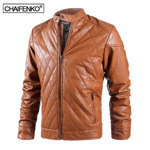 Chaqueta de cuero PU cálida de lana para otoño e invierno para hombre, chaqueta informal con cuello levantado para hombre, chaqueta impermeable ajustada a la moda para hombre 220816