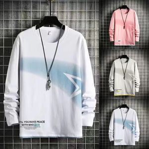 Heren Baggy T-shirt Met Lange Mouwen Sport Ronde Hals Tee Shirts Blouse Trui Tops Ronde Mannen Casual Sweatshirts 240226