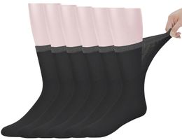 Chaussettes diabétiques mi-mollet en bambou pour hommes avec bout sans couture 6 paires taille L chaussettes taille 10-13 240318