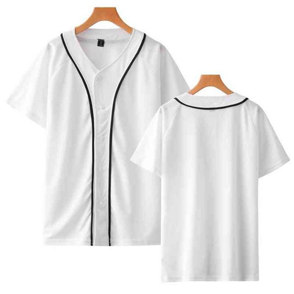 Mens Baseball Shirt noir blanc été tops unisexe plus la taille t-shirt à manches courtes Baseball Jacket casual t-shirt tops tees G220223