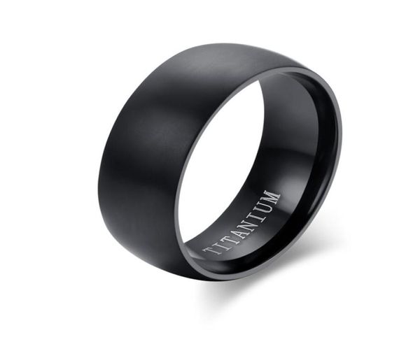 Bande de mariage de base pour hommes en acier titane noir Bague de fiançailles dôme charme mat fini bijoux masculins Bague Masculinos Anillos4612810