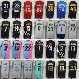 Baloncesto para hombre 77 Luka 30 Stephen Doncic Curry Jersey 11 Trae Black Young 2 Kawhi 13 Paul Leonard George Donovan Booker Mitchell