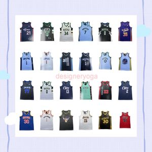 Maillots de basket-ball pour hommes Damian Lillard Stephen Curry Jimmy Butler Devin Booker Kevin Durant Luka Doncic Giannis Antetokounmpo Jayson Tatum survêtement brodé