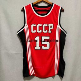 Jersey de basket-ball masculin 15 # arvydas sabonis vintage cccp jersey tout cousu