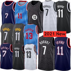 Mens Basketbal Jerseys 7 Durant 11 Irving 13 Harden Stitched Jerseys Factory Groothandel Hoogwaardige S-XXL