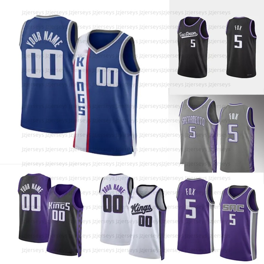 Мужские баскетбольные майки DeAaron Fox Kids City Basketball Jersey Киган Мюррей Теренс Дэвис Трей Лайлс Харрисон Барнс Домантас Сабонис Дэвион Митчелл Джерси