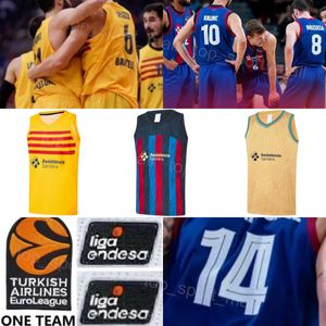 Maillot de basket imprimé Barca Lassa 9 Ricky Rubio 11 Juan Carlos Navarro 33 Marc Gasol 16 Pau Gasol 19 Leandro Barbosa Chemise Liga Endesa Euroligue Baloncesto 2023