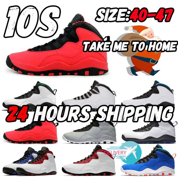 Mens tênis de basquete 10 10s Jumpman Wings Chicago Cool Grey Cimento Westbrook Homens tênis esportivos ao ar livre sapatos esportivos tamanho grande 40-47