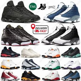 Chaussures de basket-ball pour hommes 13 13s Flint Wolf Gris Bleu Rouge Noir Playoffs Blé Hommes Sport Sneaker Formateurs Puls Taille 7-13