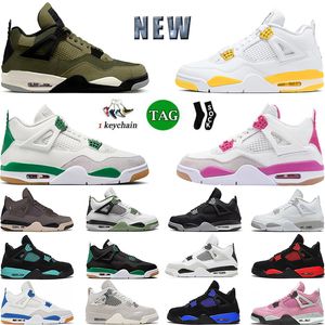 Basketbalschoenen heren 4 4s basketbalschoenen Militair Zwart Cat Sail Rood Geel Thunder Wit Oreo 4 Fire Red Cool Grijs Blauw Universiteit Pure Money heren sportschoenen