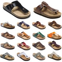 Clogs Slippers Cork Sole Retro Gizeh Huiled Leather Medina Rams￨s Mayari Thongs Designer Slides One-Strap Double Strap Mens Womens Slipper Summer Sliders Beach Chaussures