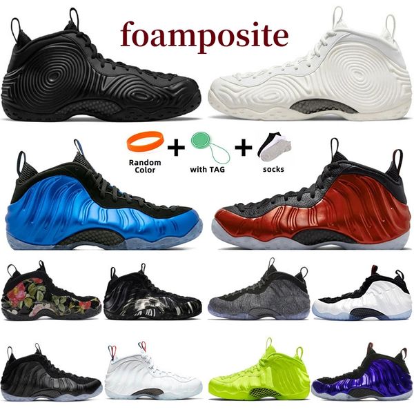 Chaussures de basket-ball pour hommes Foamposite One Métallique Rouge Royal Floral CDG x Blanc Noir Daim Abalone Galaxy 1.0 2.0 Halloween USA Volt Dream A World Baskets de sport Baskets