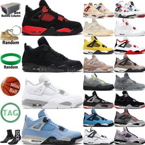 Oreo Sail Black Cat 4 4S Zapatos de baloncesto para hombre Universidad Azul Fuego Rojo Trueno Blanco Cemento Criado Dinero puro Fresco Gris Rayo DIY Hombres Deportes Mujeres Zapatillas de deporte Entrenadores